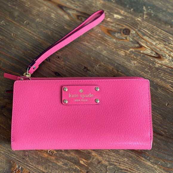 kate spade Handbags - Kate Spade Grove St Leather Neda Bright Pink Wallet